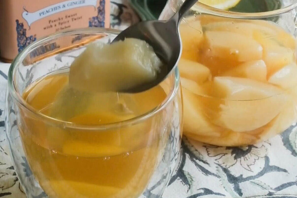 【レシピ】果肉入り!アイスピーチ&ジンジャー・ティー